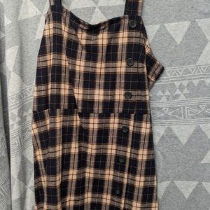 Plaid Jumper-Style Dress